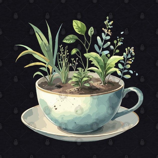 Plants Tea cup by Siha Arts